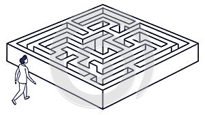 Abstract Maze Puzzle: Complex Paths for Problem-Solving and Mental Challenge, vector design Generative AI