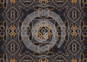 Abstract mechanical background, steampunk fractal tile