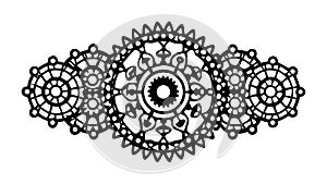 Abstract Mechanical Gear System Background, vector design Generative AI