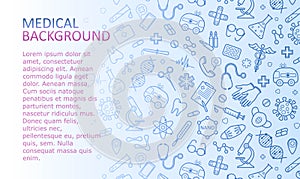 Abstract medical background with icons and symbols. Vector illustration