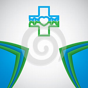 Abstract medical blue green pharmacy sign