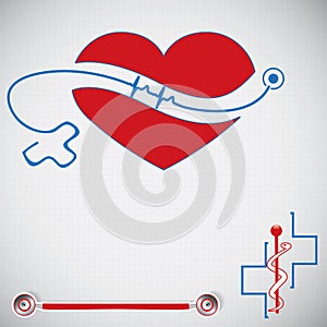 Abstract medical cardiology ekg