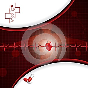 Abstract medical cardiology ekg