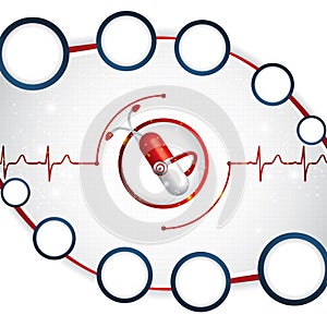 Abstract medical cardiology ekg background