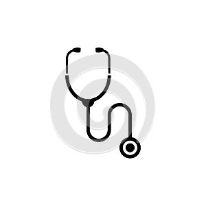 Abstract medical icon with stethescope, illustration on white background - Vector