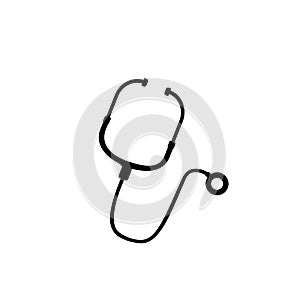 Abstract medical icon with stethescope, vector illustration on white