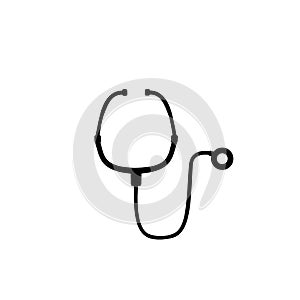 Abstract medical icon with stethescope, vector illustration on white