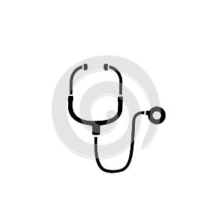 Abstract medical icon with stethescope, vector illustration on white