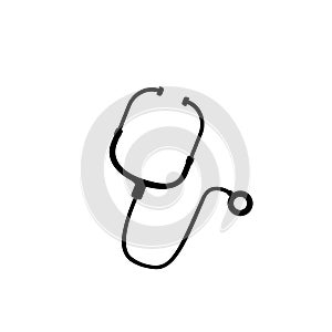 Abstract medical icon with stethescope, vector illustration on white photo