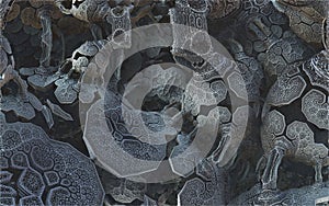 Abstract meditative color fractal background.