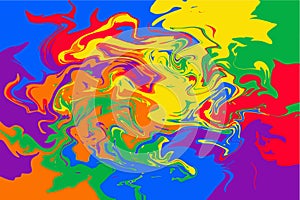 Abstract melting colorful vibrant multicolor rainbow liiquid background. Modern trendy melted fluid backdrop. LGBTQ