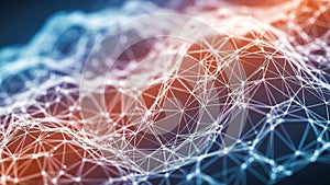 Featuring interconnected points and lines forming a three dimension