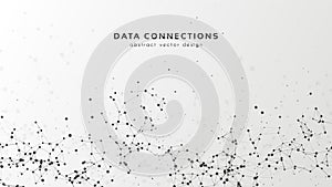 Abstract mesh vector background. Futuristic technology style card. Lines, point, planes in 3d space.