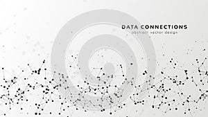 Abstract mesh vector background. Futuristic technology style card. Lines, point, planes in 3d space.