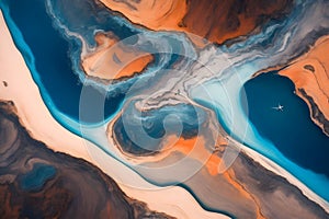 Abstract mesmerizing patterns image generated by Ai photo