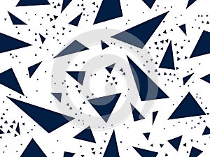 Abstract messy chaotic triangles seamless vector background, particles design pattern for wallpaper or print or textile or