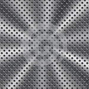 Abstract metal background with round holes