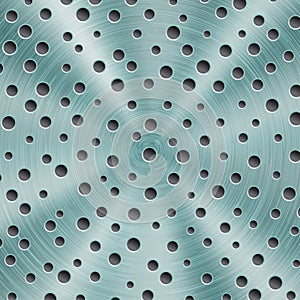 Abstract metal background with round holes