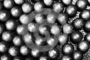 Abstract metal balls on table
