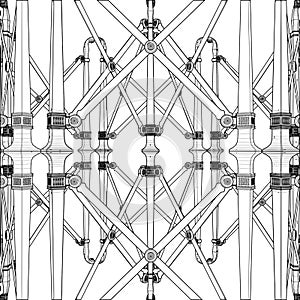 Abstract Metal Construction Structure Vector. A Vector Illustration Of Architectural Construction.