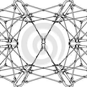 Abstract Metal Construction Structure Vector. A Vector Illustration Of Architectural Construction.