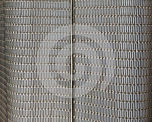 Abstract metal grid wall