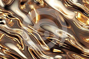 Abstract metal iron liquid gold background.