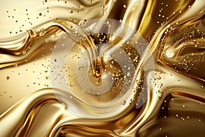 Abstract metal iron liquid gold background.