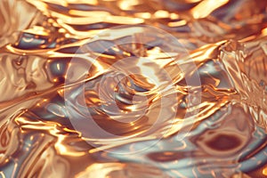 Abstract metal iron liquid gold background.