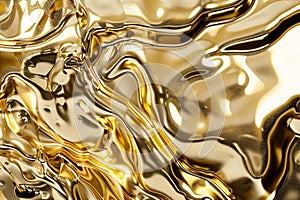 Abstract metal iron liquid gold background.