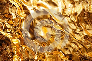 Abstract metal iron liquid gold background.