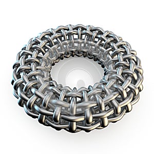 Abstract metal mesh torus 3D
