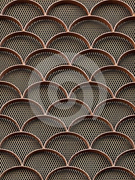 Abstract metal pattern, grid and scale