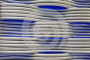 Abstract metal pipes blue background