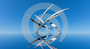 Abstract Metal Sculpture Reflection