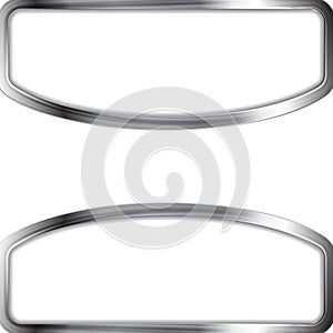 Abstract metal silver frame vector background