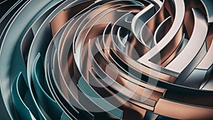 Abstract metallic background formed by straight and sinuous lines photo