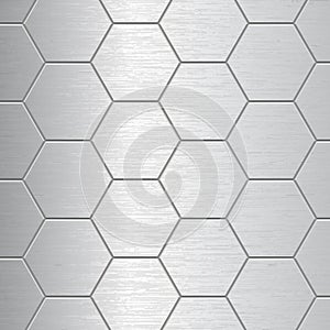 Abstract metallic background pattern with hexagons texture - Vector