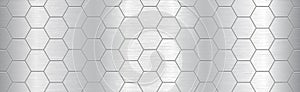 Abstract metallic background pattern with hexagons texture - Vector