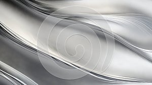 abstract metallic background with smooth wavy lines in gray and white colors Generative AI