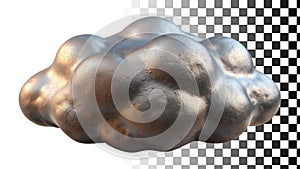 Abstract metallic cloud shape lumpy texture silver gray sci,fi strange weather png transparent image Generative AI photo