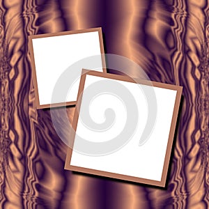 Abstract metallic copper background with picture frames