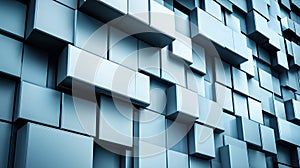 Abstract metallic cube wall