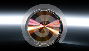 Abstract metallic disc reflection light texture background modern design Generative AI