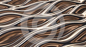Abstract Metallic Flow Pattern with Smooth Curves and Reflections