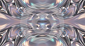Abstract metallic fluid surface with iridescent reflections