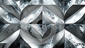 Abstract Metallic Geometric Pattern with Marble Texture