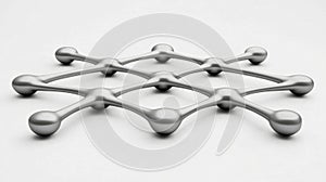 Abstract Metallic Grid Sculpture with Interconnected Spheres