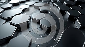 Abstract metallic hexagon pattern background