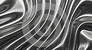 Abstract metallic waves chrome surface swirling fluid motion shiny liquid texture background